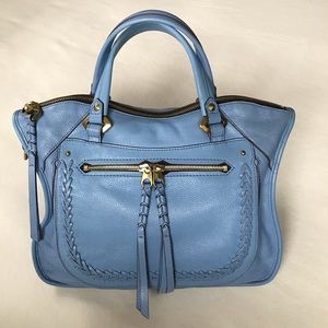 OrYANY Sarah Sky Blue Leather Satchel